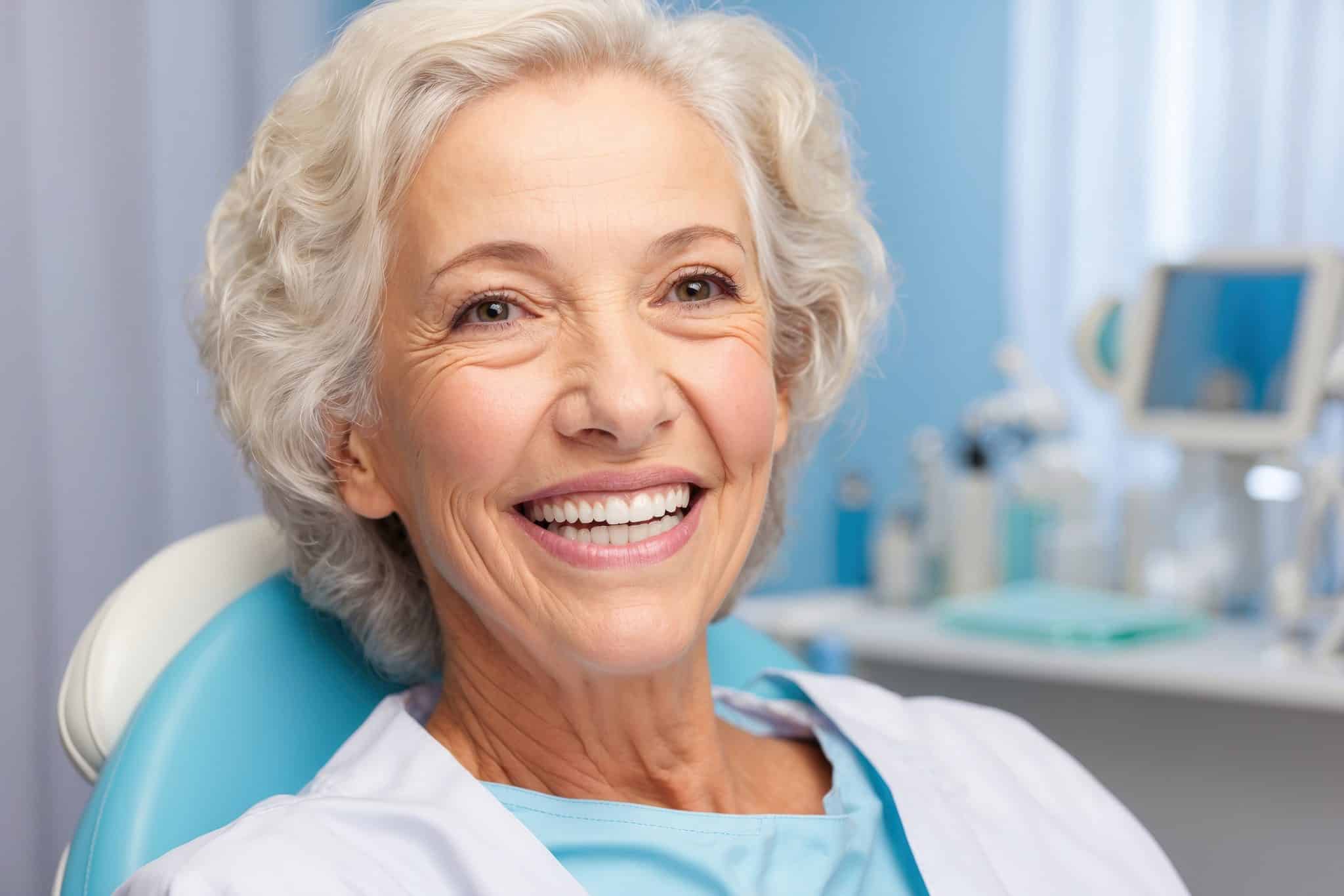 lady at her denture appointment at valer dental & braces