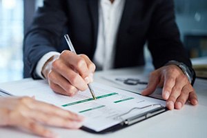 People go over paperwork