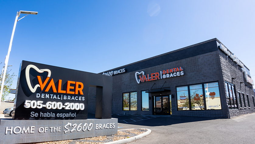 Valer Dental and Braces sign outside of Albuquerque dental office on Eubank Boulevard